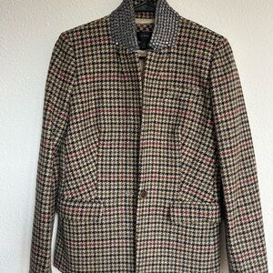 J. Crew Men's Houndstooth Blazer - Black, Brown, Red